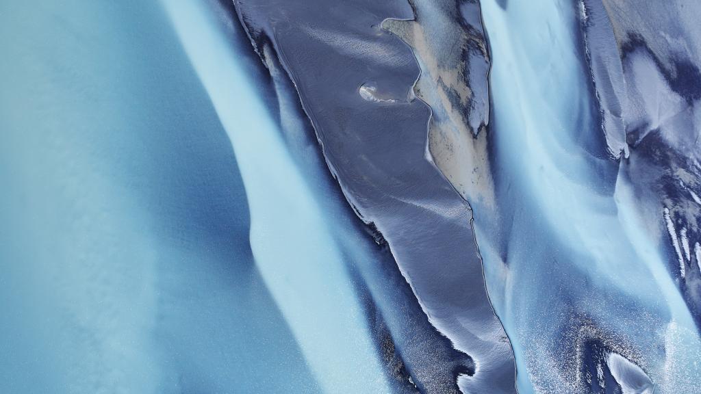 Patterns of riverbeds seen from above in Iceland