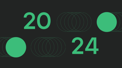 Black background with 2024 text in green