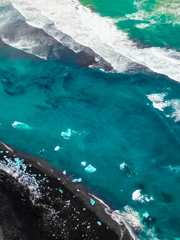 Bird's eye view of diamond beach