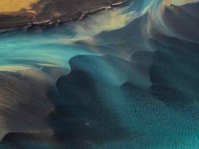 Glacial rivers of Iceland, taken from a helicopter