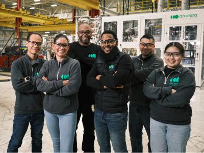 Group of people wearing Accelera shirts
