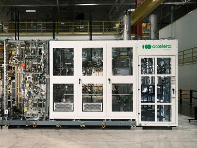 Unidad electrolizadora en un edificio de fabricación