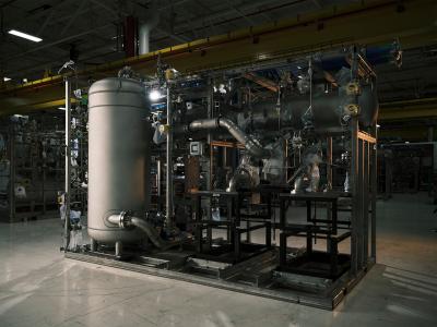 Metal frame and other parts used to build an electrolyzer unit