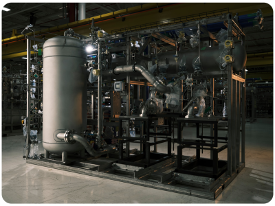 Gas generation system of an outdoor containerized electrolyzer