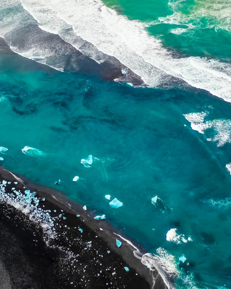 Bird's eye view of diamond beach