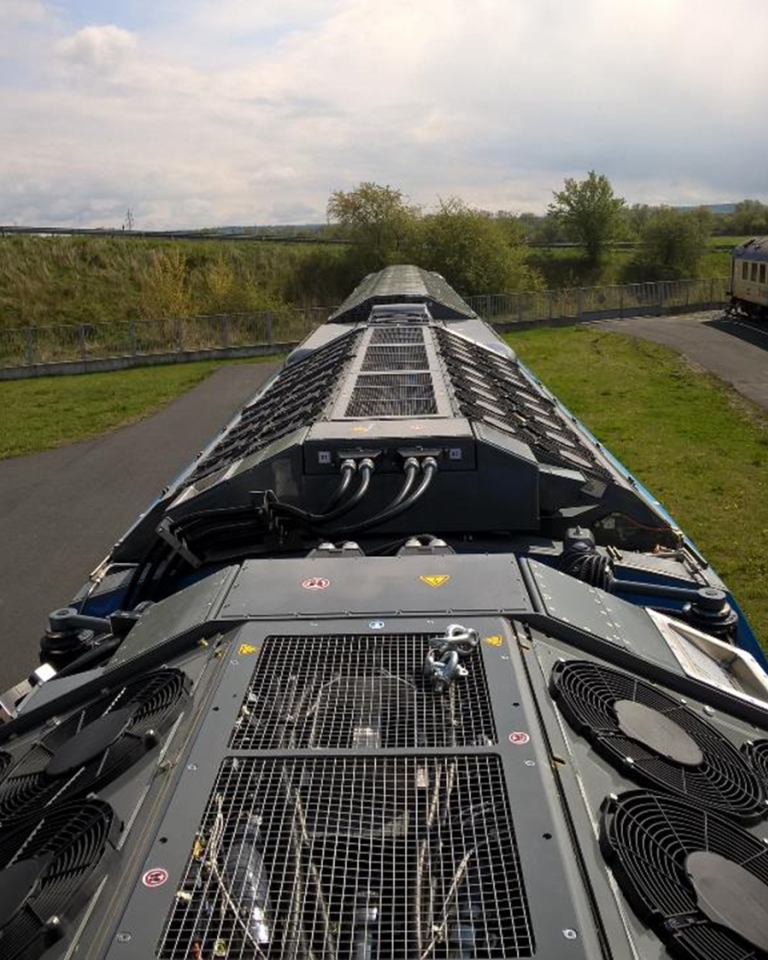 Accelera fuel cell solution mounted on the roof of an Alstom hydrogen train