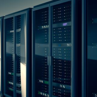 Server room in a data center